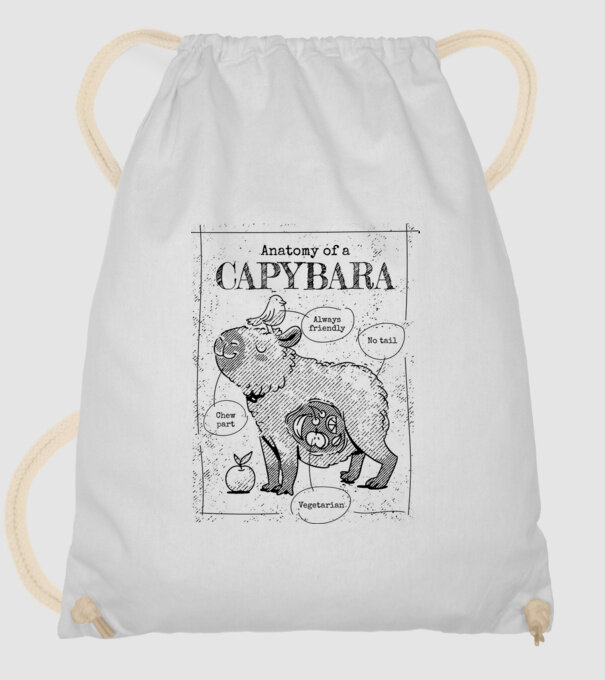 Anatomy of a Capybara model alb pe tricou