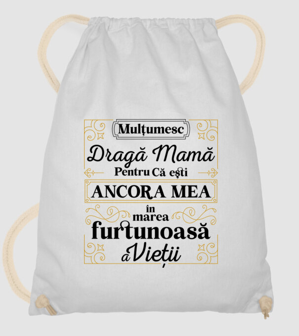 Ancora mea model alb pe tricou