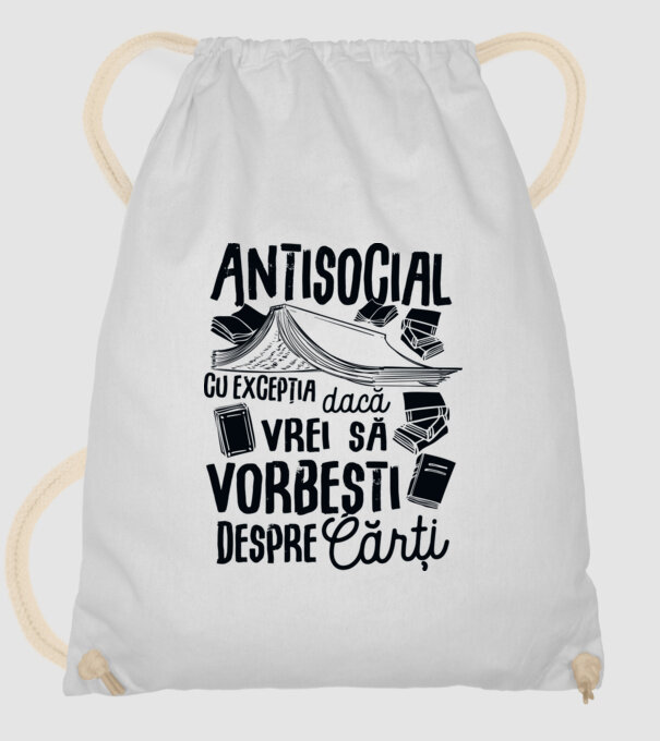 Antisocial, cu excepția dacă vrei să vorbești despre cărți-01 model alb pe tricou