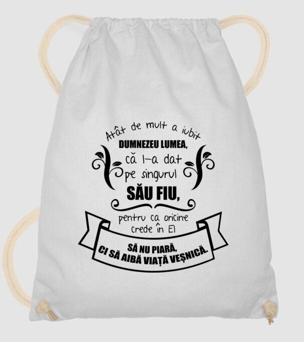 Atât de mult a iubit Dumnezeu lumea model alb pe tricou