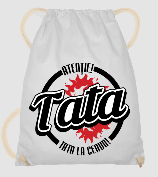 Atenție! Tata la ceaun! model alb pe tricou