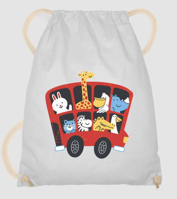Autobuze model alb pe tricou
