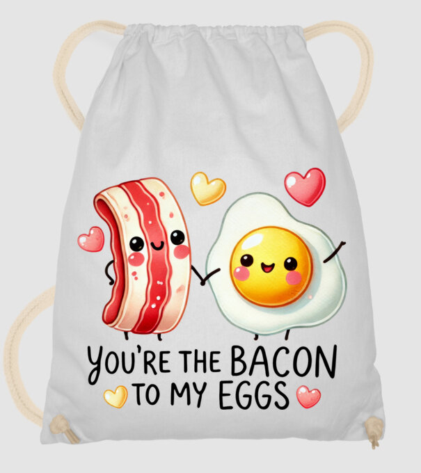 Bacon to my Eggs model alb pe tricou