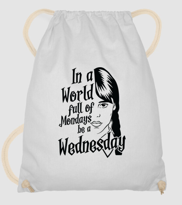 Be a Wednesday model alb pe tricou