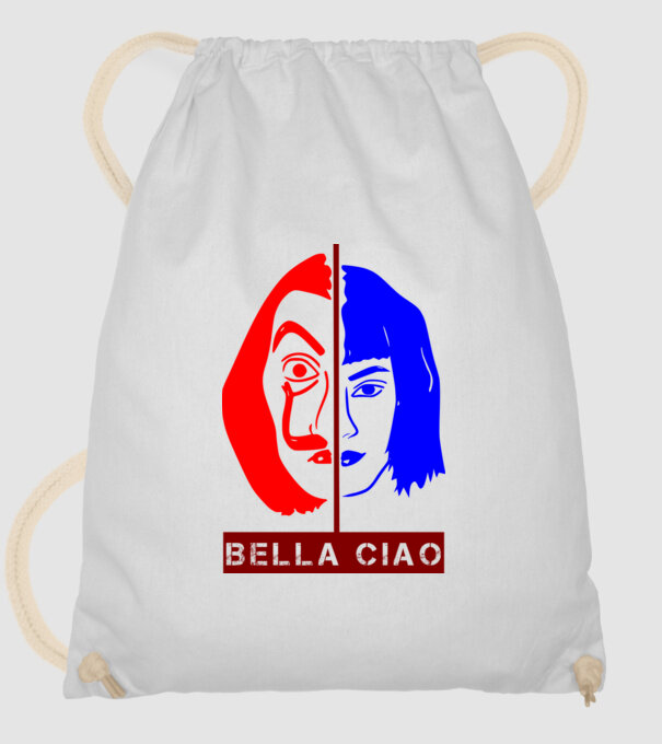 bella ciao tokyo model alb pe tricou