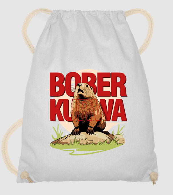 BOBER model alb pe tricou