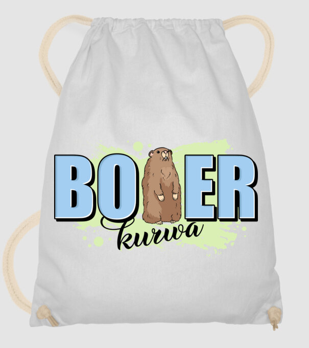 Bober Kurwa model alb pe tricou