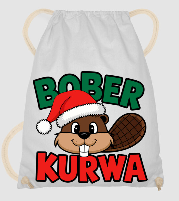 Bober kurwa xmas model alb pe tricou