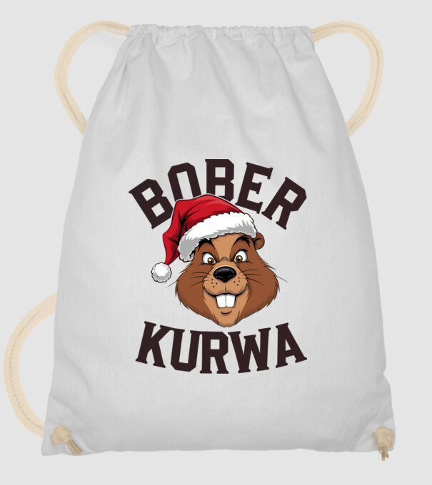 Bober kurwa xmas model alb pe tricou
