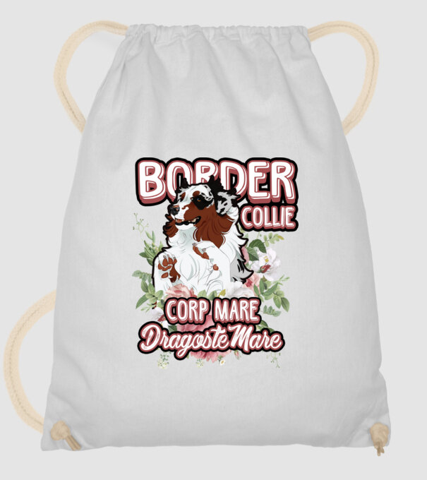 border collie - multă blană multă dragoste model alb pe tricou