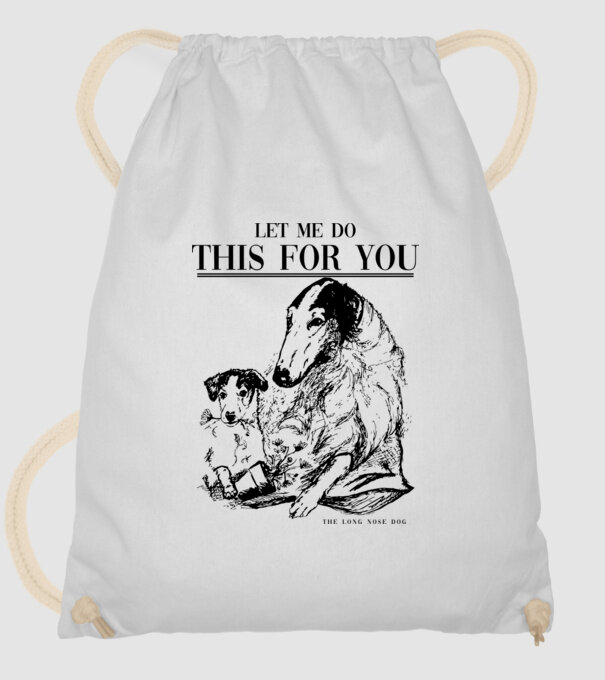 BORZOI Elagant model alb pe tricou