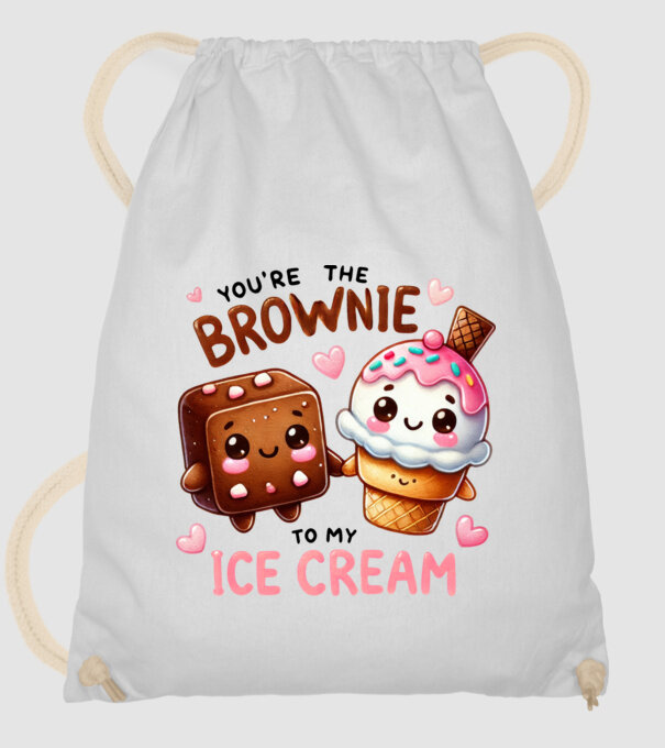 Brownie to my Ice Cream model alb pe tricou