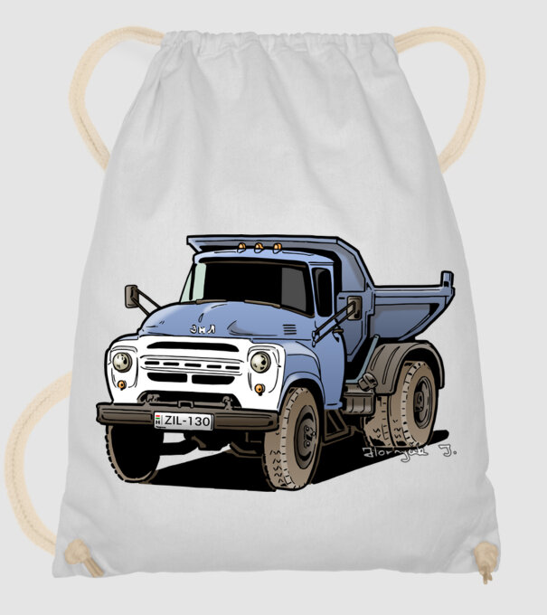 Camioane model alb pe tricou