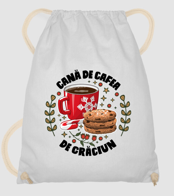 Cană de cafea de Crăciun model alb pe tricou