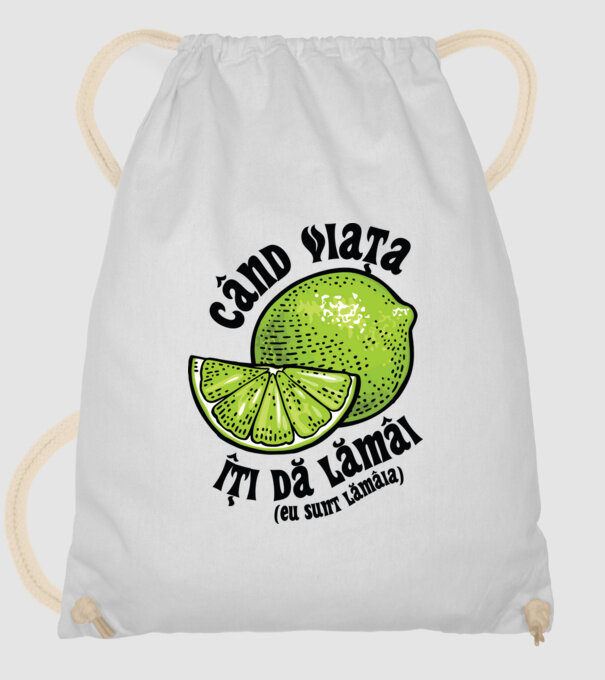 când viața îți dă lămâi (eu sunt lămâia) model alb pe tricou