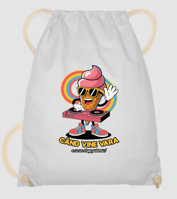 Când vine vara, e ca un drop puternic! model alb pe tricou