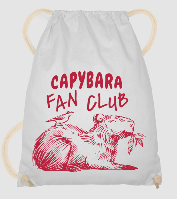 Capybara fan club model alb pe tricou
