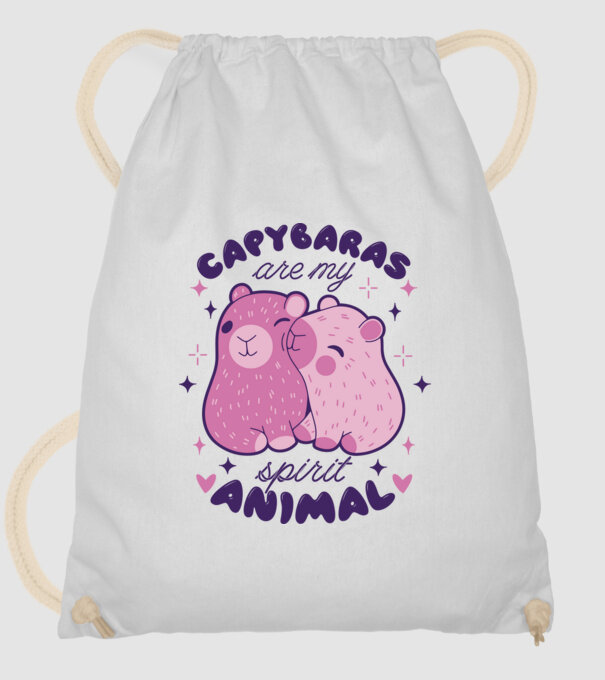 Capybaras are my spirit animal model alb pe tricou