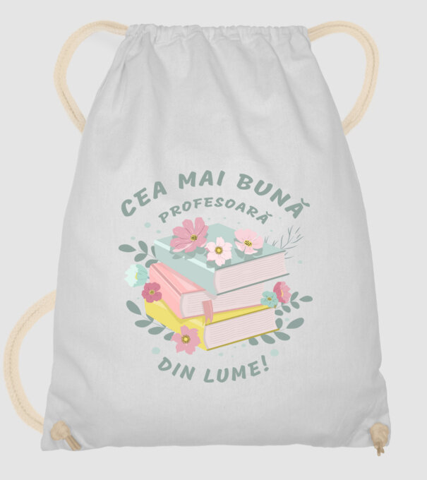 Cea mai bună profesoară din lume model alb pe tricou