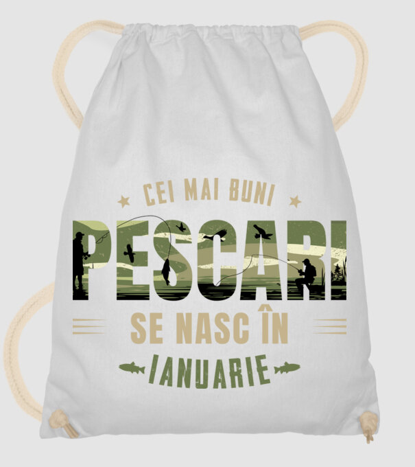 Cei mai buni pescari se nasc în ianuarie model alb pe tricou