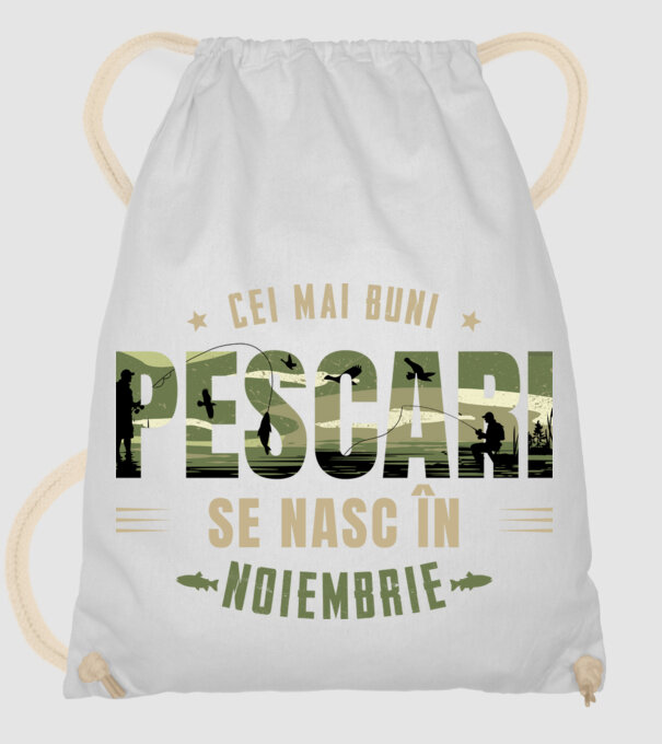 Cei mai buni pescari se nasc în noiembrie model alb pe tricou
