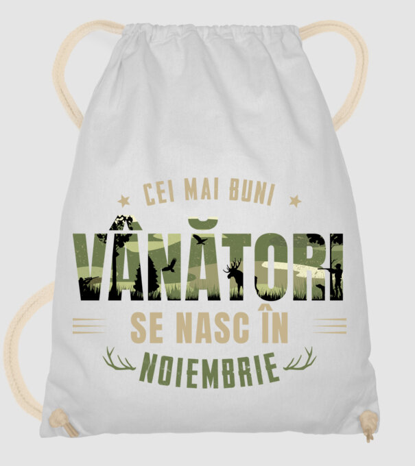 Cei mai buni vânători se nasc în noiembrie model alb pe tricou