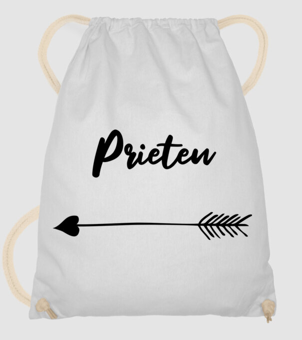 prieten model alb pe tricou