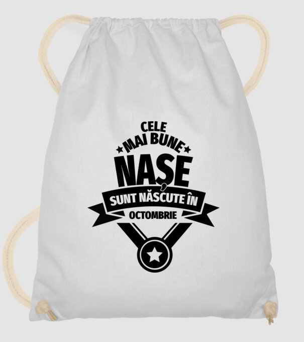 Cele mai bune nașe sunt născute în octombrie. model alb pe tricou