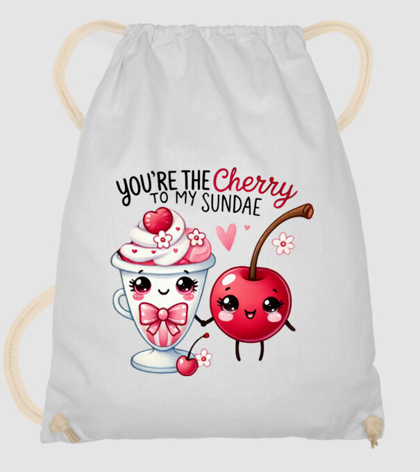 Cherry to my Sunday model alb pe tricou