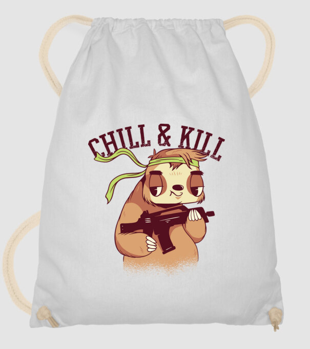 chill and kill model alb pe tricou