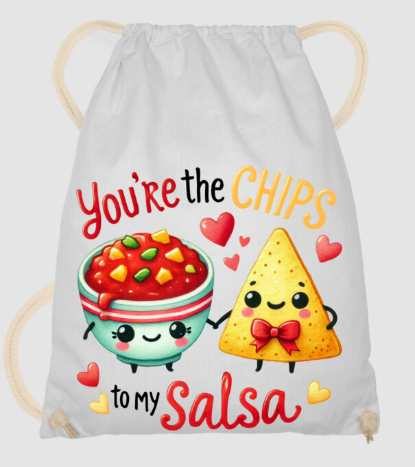 Chips to my Salsa model alb pe tricou
