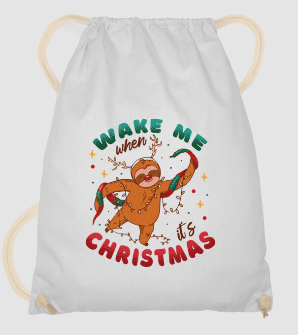 Christmas Sloth model alb pe tricou