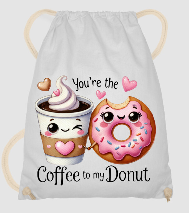 Coffee to my Donut model alb pe tricou