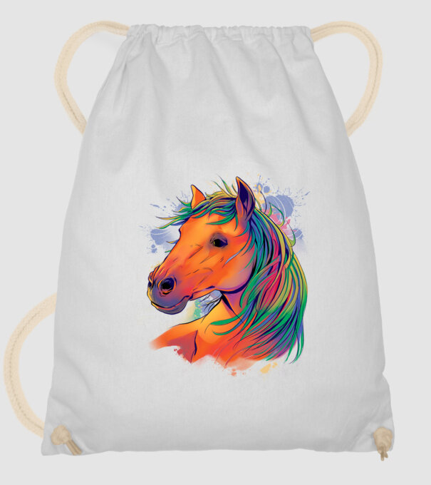 Colorful Horse model alb pe tricou