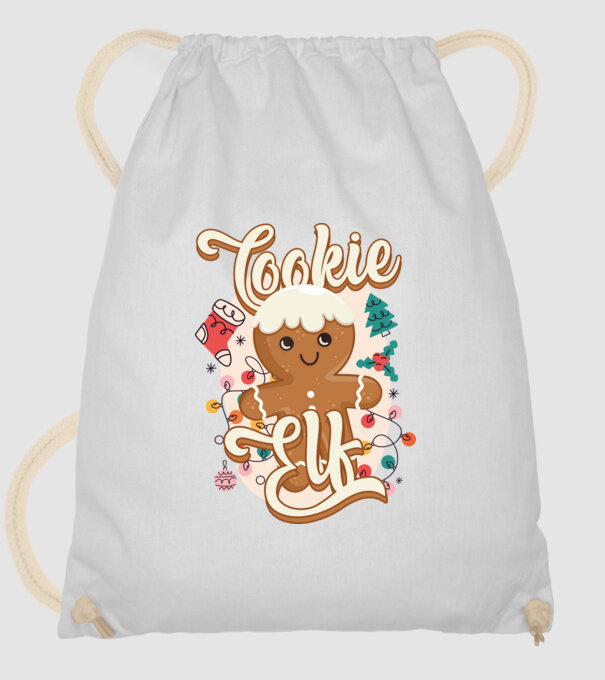 Cookie elf model alb pe tricou
