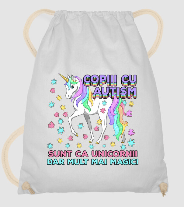 Copiii cu autism sunt ca unicornii, dar mult mai magici model alb pe tricou
