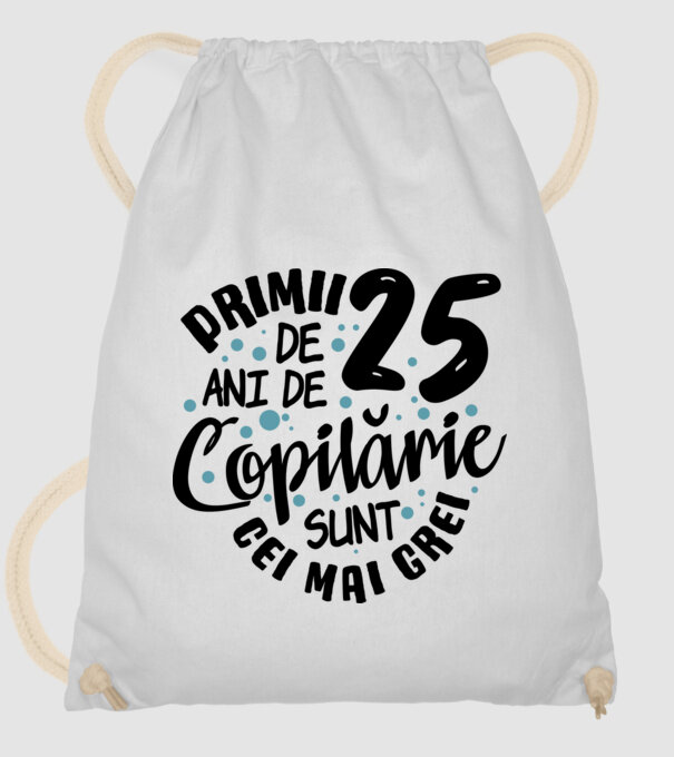 Copilărie 25 de ani model alb pe tricou