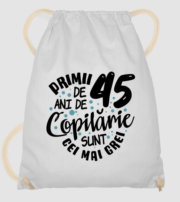 Copilărie 45 de ani model alb pe tricou