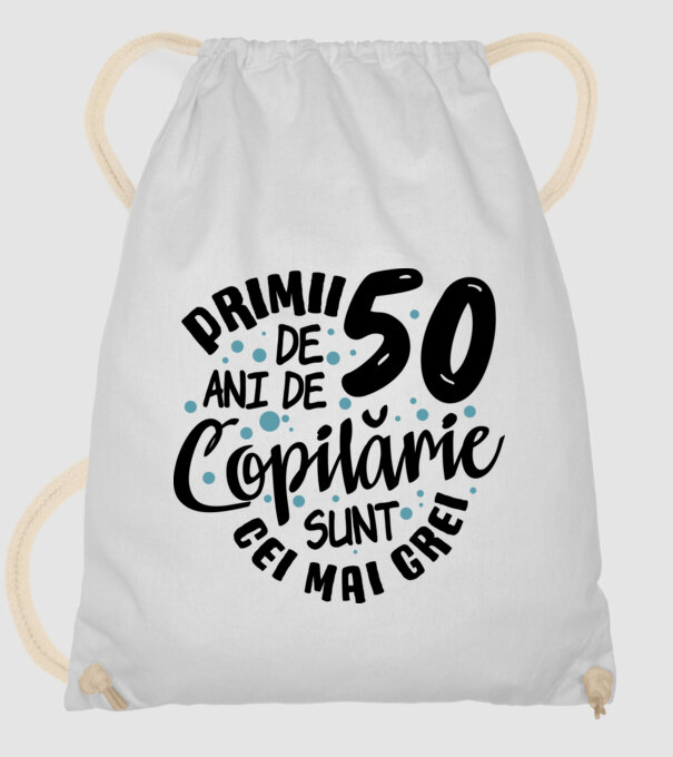 Copilărie 50 de ani model alb pe tricou
