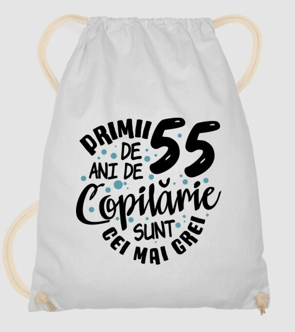 Copilărie 55 de ani model alb pe tricou