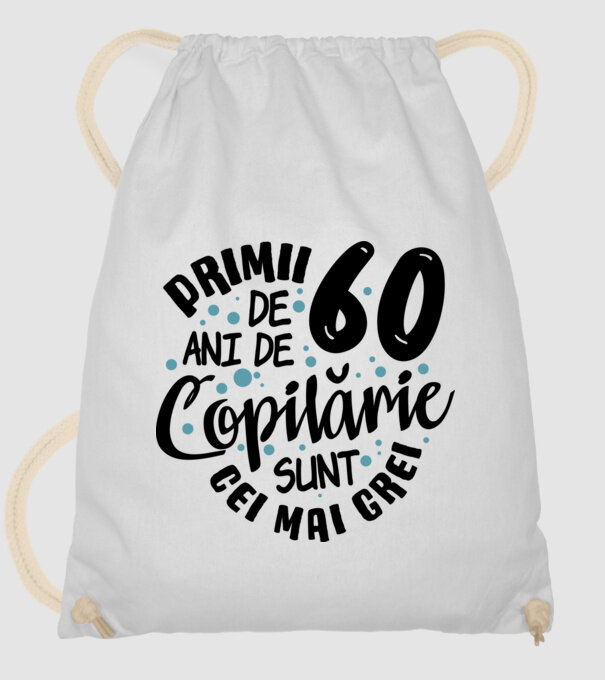 Copilărie 60 de ani model alb pe tricou