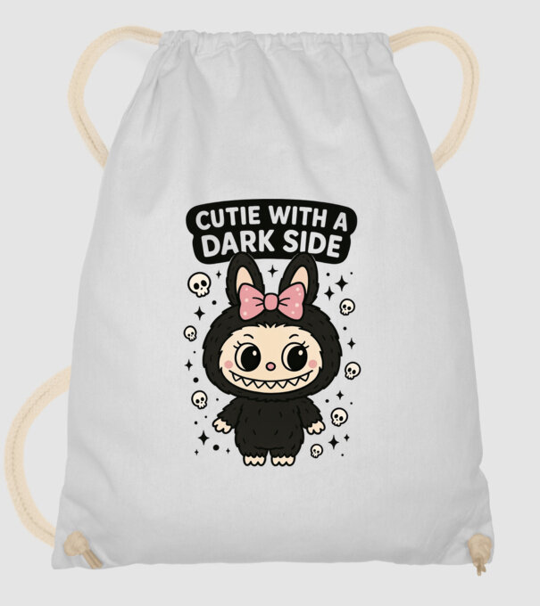 Cutie with a dark side model alb pe tricou
