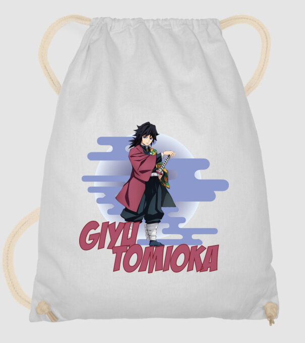 Demon Slayer Giyu model alb pe tricou