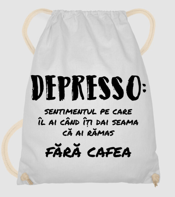 depresie: sentimentul pe care îl ai când îți dai seama că ai rămas fără cafea model alb pe tricou