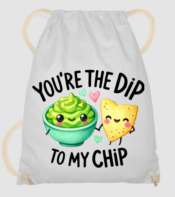 Dip to my Chip model alb pe tricou