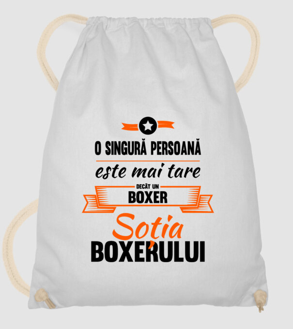 doar o persoană este mai tare decât un boxer, soția boxerului model alb pe tricou