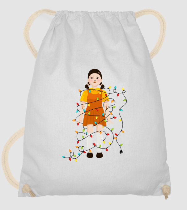 doll squid game model alb pe tricou