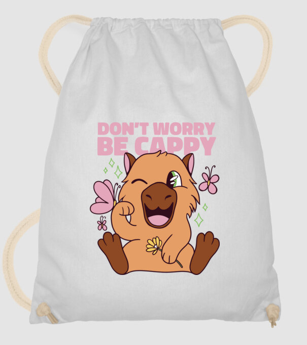 Don't worry be cappy - capibară model alb pe tricou