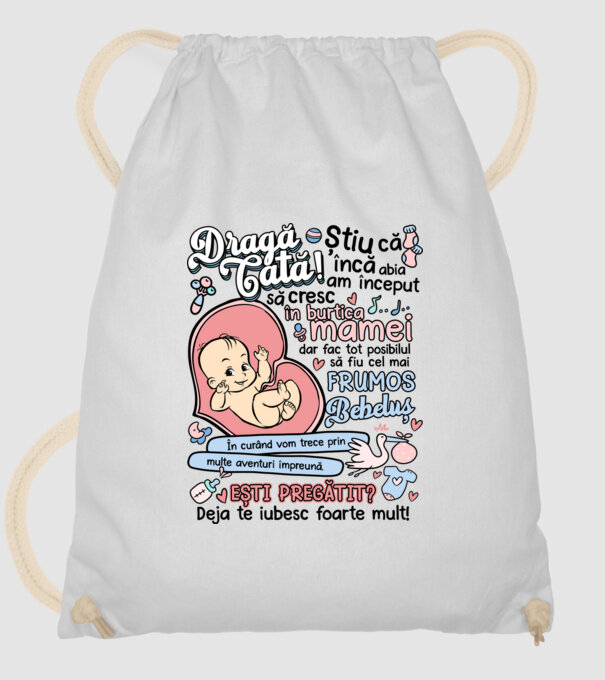 Dragă tată model alb pe tricou