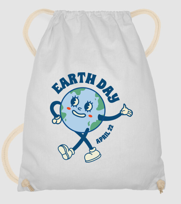 Earth Day model alb pe tricou